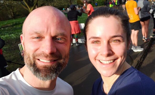 Steve and Catherine hit their stride at the Dulwich Park Run
