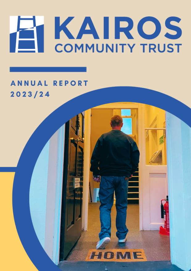 The cover of Kairos Community Trust's Annual Report, 2023/24