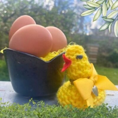 wBees, blossom, eggs and Easter chick wBees, blossom, eggs and Easter chick