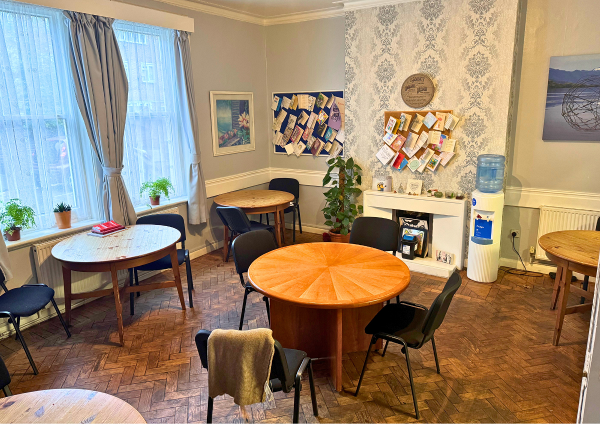 wBethwin - dining room Community is rooted in everyday activities and routines, such as eating together. A glimpse inside the dining room at Bethwin Road