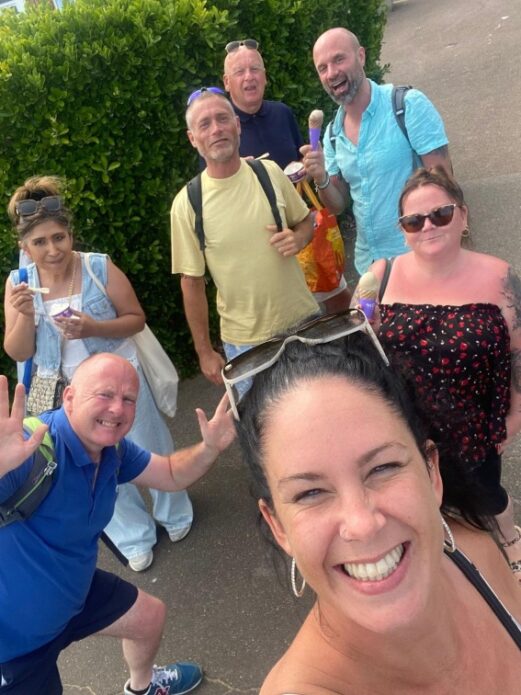 You can't go to Broadstairs and skip the ice cream! Some of the team, enjoying a seaside tradition.
