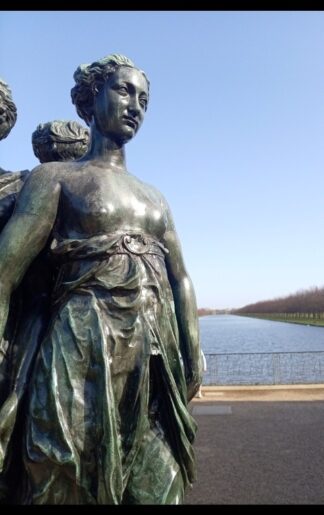 Statue overlooking the Long Water at Hampton Court Palace - photo taken during the visit